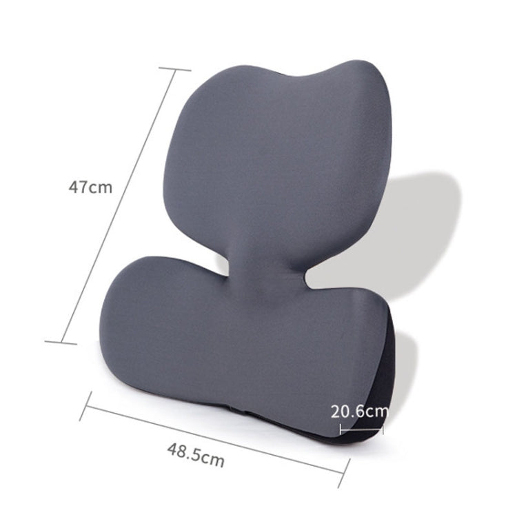 Office Sedentary Pillow Cushion Memory Foam Seat Lumbar Pillow(Blue)
