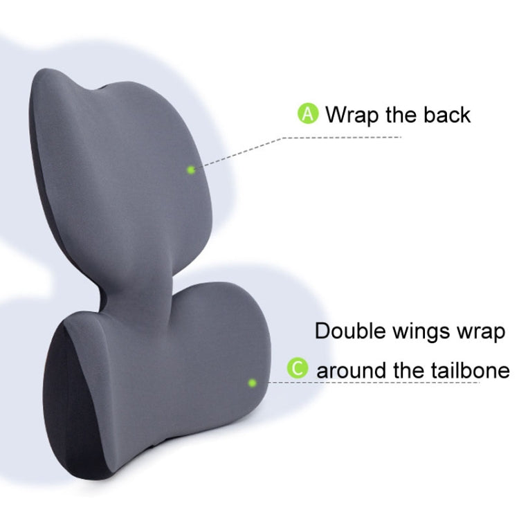 Office Sedentary Pillow Cushion Memory Foam Seat Lumbar Pillow(Blue)