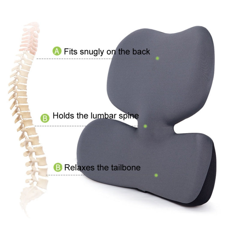 Office Sedentary Pillow Cushion Memory Foam Seat Lumbar Pillow(Blue)