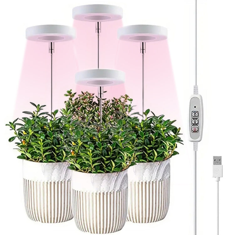Four Heads  LED Angel Ring Plant Growth Light Imitation Sunlight Telescopic Plant Fill Light