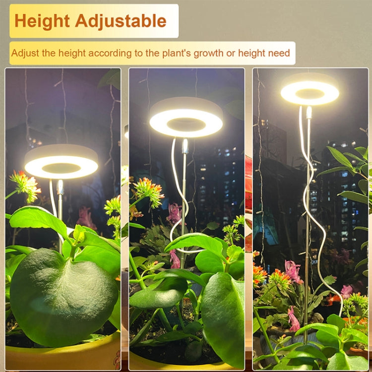 Three Heads LED Angel Ring Plant Growth Light Imitation Sunlight Telescopic Plant Fill Light
