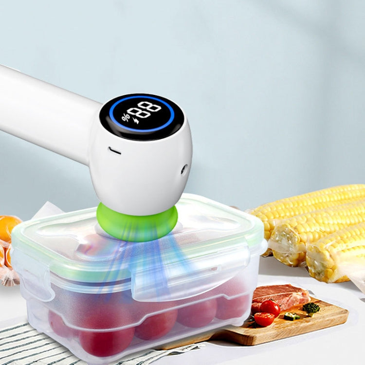 KZ-90 Digital Display Handheld Fresh-Keeping Bag Bottle Vacuum Sealer, Spec: with Lid+Cap+2 Bags