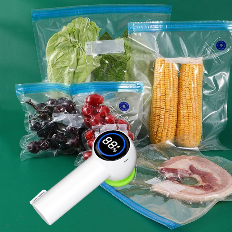 KZ-90 Digital Display Handheld Fresh-Keeping Bag Bottle Vacuum Sealer, Spec: with Lid+Cap+2 Bags