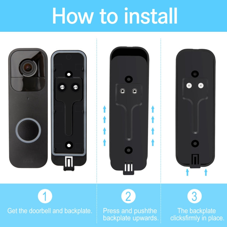 For Blink Doorbell Backplate Replacement Part(Black)
