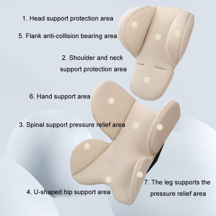 Infant Safety Seat Cushion Four Seasons Universal Stroller Lumbar Protection Pads(Black)