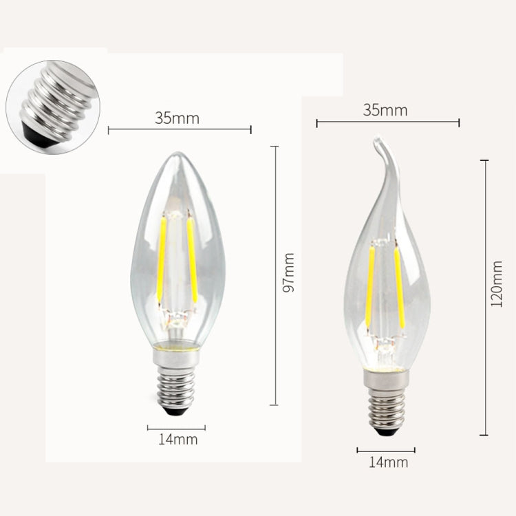 C35 Constant Current Flicker-free LED Highlight Retro Chandelier Lights, Power: Sharp Bulbs E14-6W(2200K)