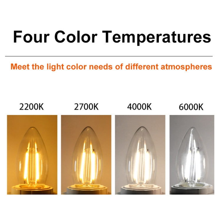C35 Constant Current Flicker-free LED Highlight Retro Chandelier Lights, Power: Sharp Bulbs E14-4W(6500K)
