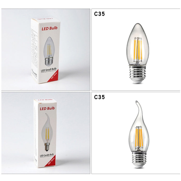 C35 Constant Current Flicker-free LED Highlight Retro Chandelier Lights, Power: Sharp Bulbs E14-6W(2200K)