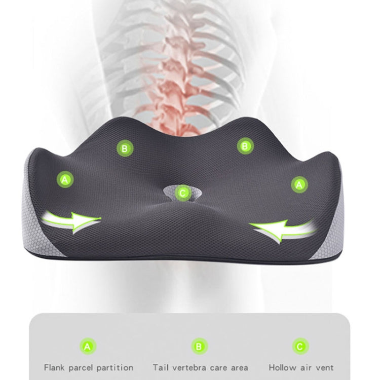 BEWALKER Slow Rebound Memory Foam Cushion Thickened Breathable Office Chair Seat Pad(Black)