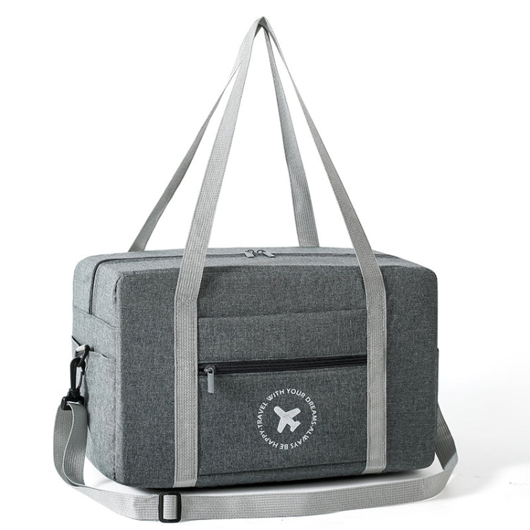 Foldable Travel Bag Shoulder Bag Airplane Suitcase For Camping Hiking, Size: Small Gray