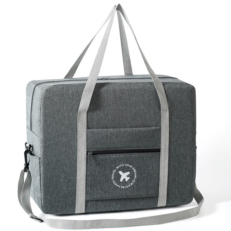 Foldable Travel Bag Shoulder Bag Airplane Suitcase For Camping Hiking, Size: Large Gray