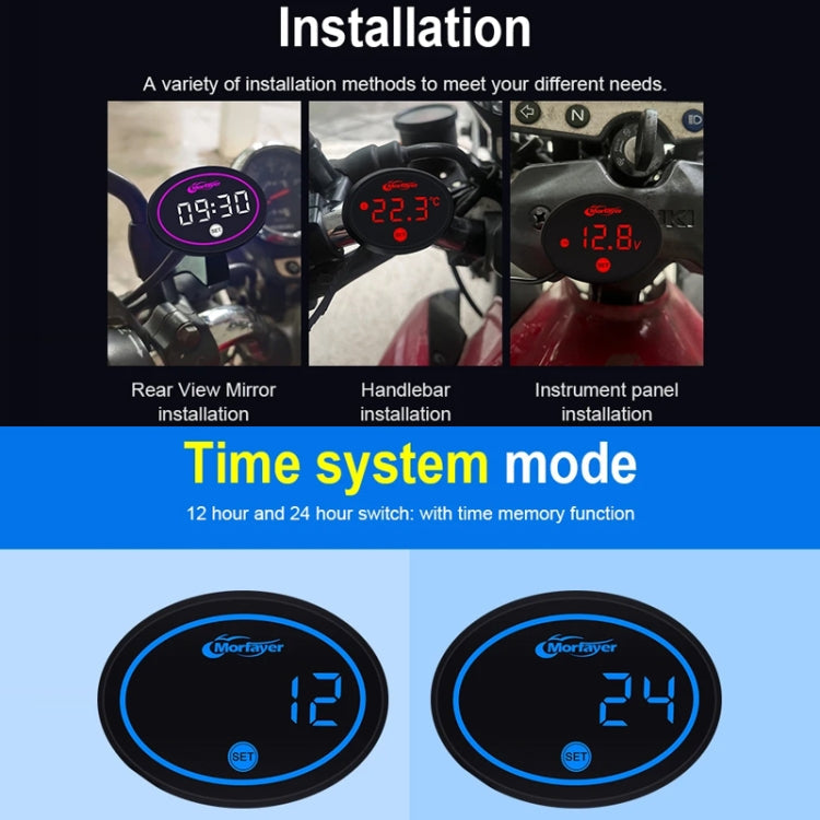Morfayer Locomotive Multi-function Voltmeter, Green, Specification: 4 in 1 With 7 Color Aperture
