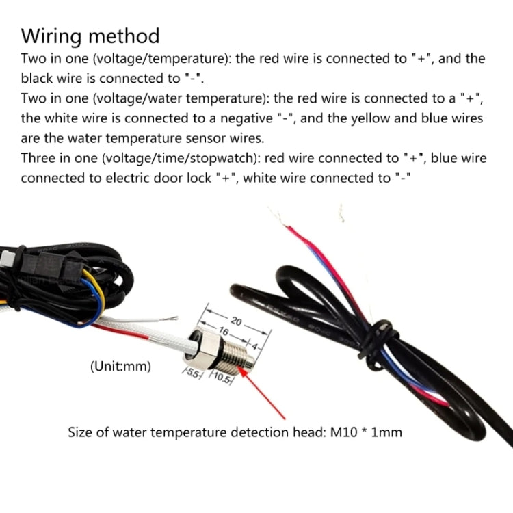 Compact LED Digital Display Time Voltmeter, Specification: 3 in 1 Green