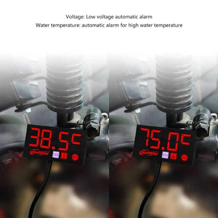 Compact LED Digital Display Time Voltmeter, Specification: 2 in 1 Water Temperature Red