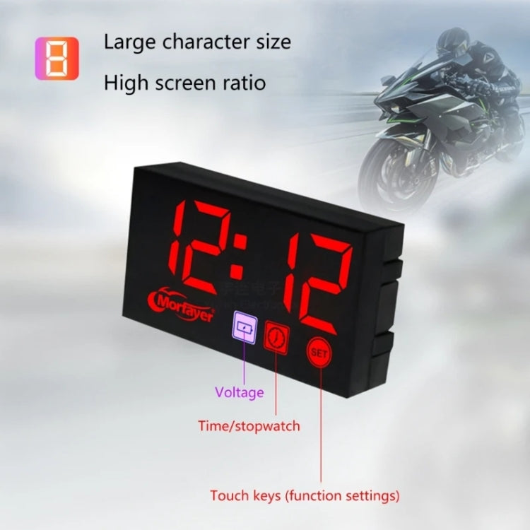 Compact LED Digital Display Time Voltmeter, Specification: 2 in 1 Water Temperature Red