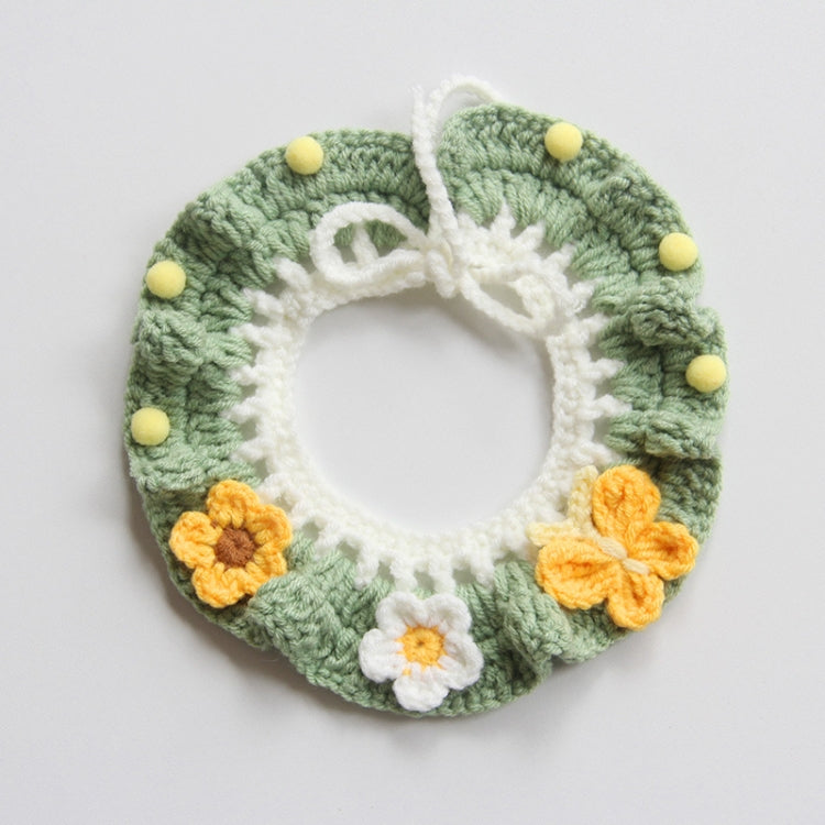 Cats Dog Cute Knitted Collar Woolen Collar Handmade Scarf For Photo Decoration, Style: Rural Diary(L)