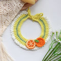 Cats Dog Cute Knitted Collar Woolen Collar Handmade Scarf For Photo Decoration, Style: Lime Green Oange(M)