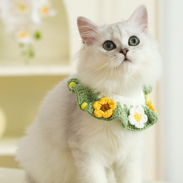 Cats Dog Cute Knitted Collar Woolen Collar Handmade Scarf For Photo Decoration, Style: Cherry Pink(S)