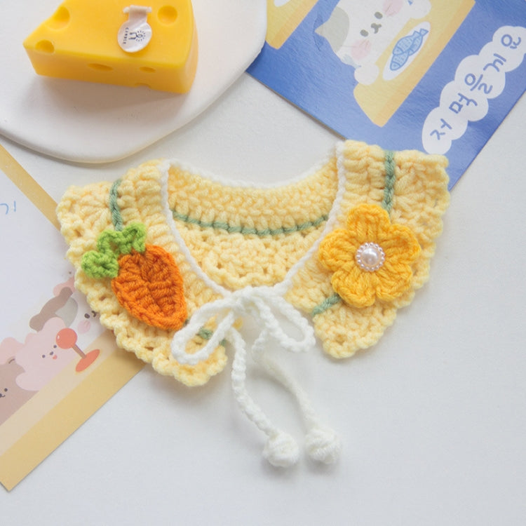 Cats Dog Cute Knitted Collar Woolen Collar Handmade Scarf For Photo Decoration, Style: Lime Green Oange(L)