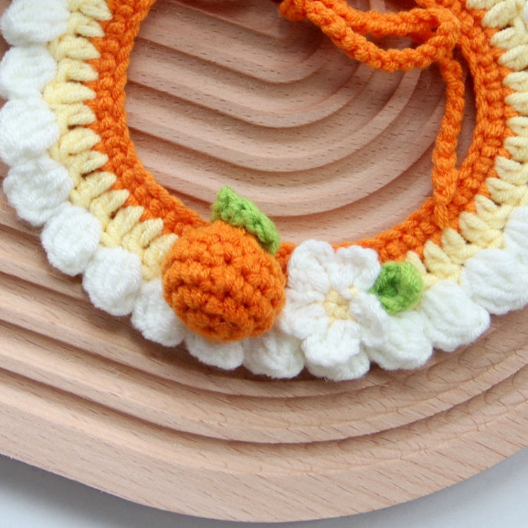 Cats Dog Cute Knitted Collar Woolen Collar Handmade Scarf For Photo Decoration, Style: Cherry Pink(M)
