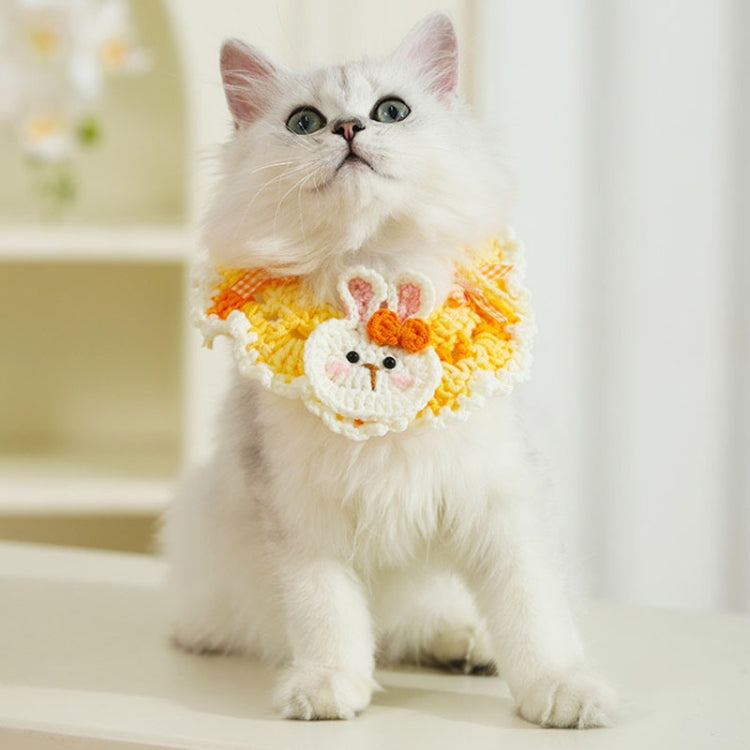 Cats Dog Cute Knitted Collar Woolen Collar Handmade Scarf For Photo Decoration, Style: Cherry Pink(S)