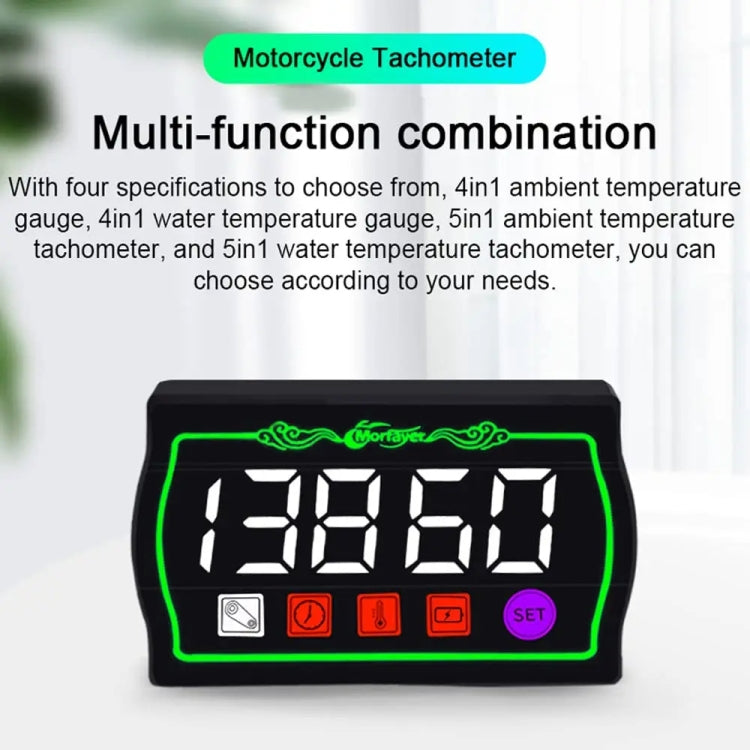 5 in 1 Water Temperature Tachometer Morfayer Locomotive Intelligent Multi-function Tachometer