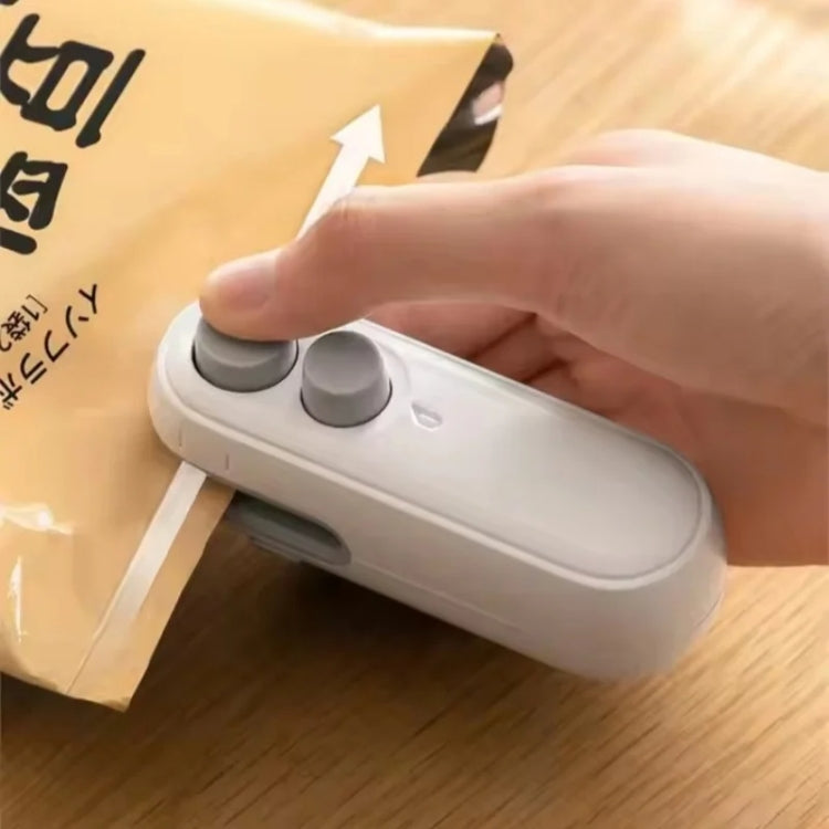 2 In 1 Vacuum Sealing Machine Portable Pressure Plastic Bag Sealing Device With Cutter(White)