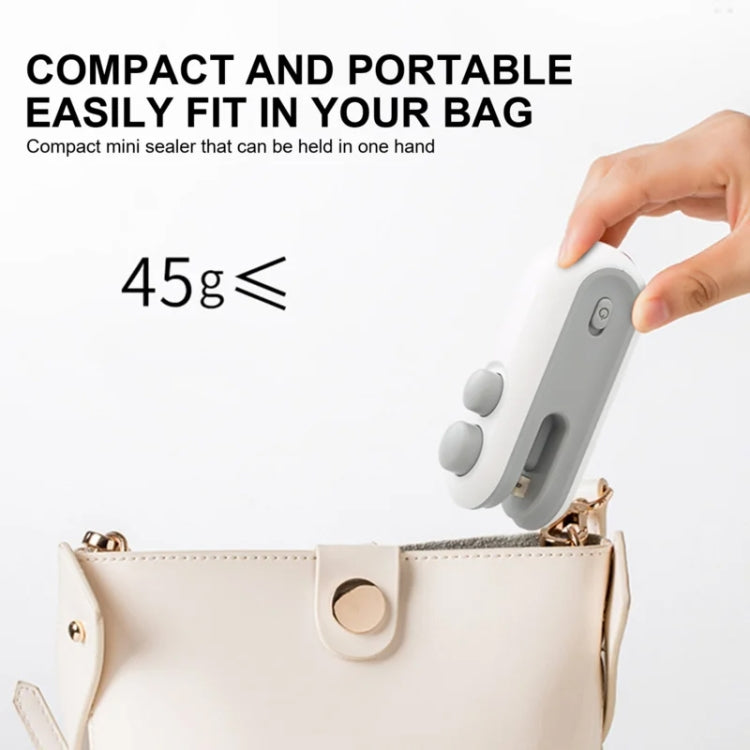 2 In 1 Vacuum Sealing Machine Portable Pressure Plastic Bag Sealing Device With Cutter(White)