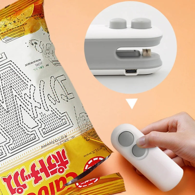 2 In 1 Vacuum Sealing Machine Portable Pressure Plastic Bag Sealing Device With Cutter(White)