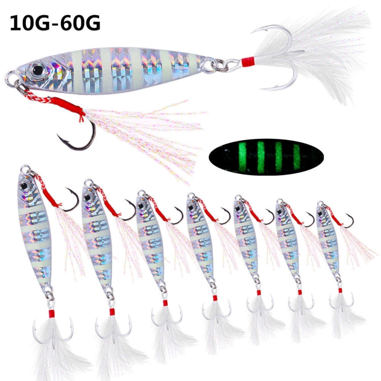 HENGJIA LB149 Slow Cranking Luminous Iron Plate Lead Fishing Bait Lua Naked Fake Bait, Size: 40g(Luminous)