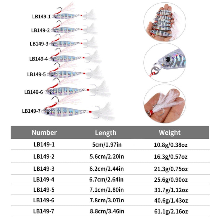 HENGJIA LB149 Slow Cranking Luminous Iron Plate Lead Fishing Bait Lua Naked Fake Bait, Size: 40g(Luminous)