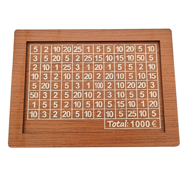 Wooden Money Box Piggy Bank With Counter Home Library Decoration, Spec: Light Brown 1000 Euros
