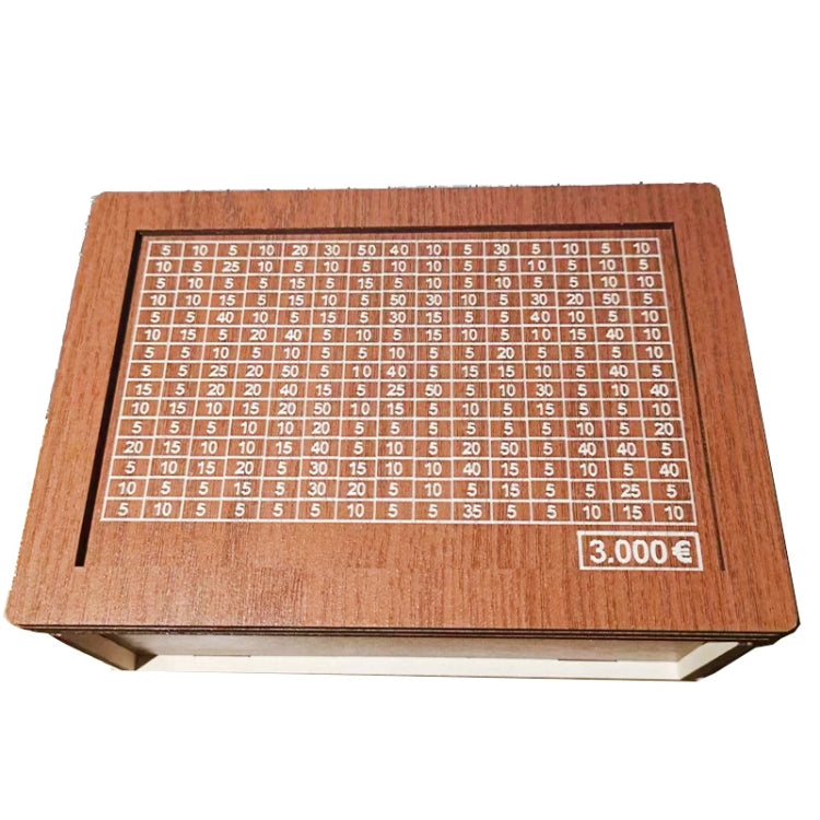 Wooden Money Box Piggy Bank With Counter Home Library Decoration, Spec: Light Brown 3000 Euros