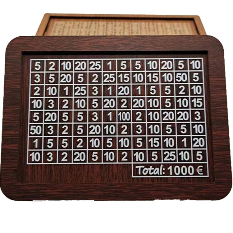 Wooden Money Box Piggy Bank With Counter Home Library Decoration, Spec: Dark Brown 1000 Euros