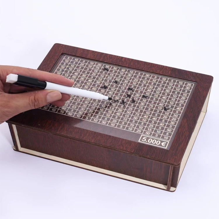 Wooden Money Box Piggy Bank With Counter Home Library Decoration, Spec: Dark Brown 10,000 Euros