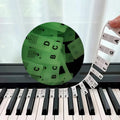 Luminous Silicone Piano Notes Guide Removable Piano Keyboard, Spec: 88 Keys Black Text