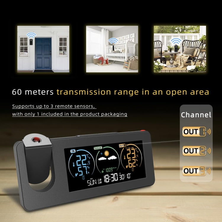Perpetual Calendar Weather Forecast Color Screen Digital Display Projection Clock(USB)