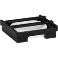 9-inch Paper Plate Dispenser Under Cabinet Bamboo Plates Holder Kitchen Storage Rack 24 x 26.5 x 6.5(Black)