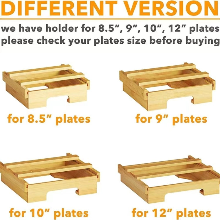 9-inch Paper Plate Dispenser Under Cabinet Bamboo Plates Holder Kitchen Storage Rack 24 x 26.5 x 6.5(Black)