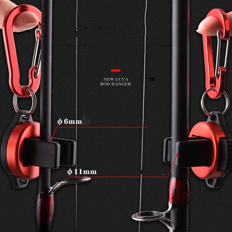 LUYA Rod Hanger Fishing Rod Holder Clip for 2mm-11mm Rods(Red)