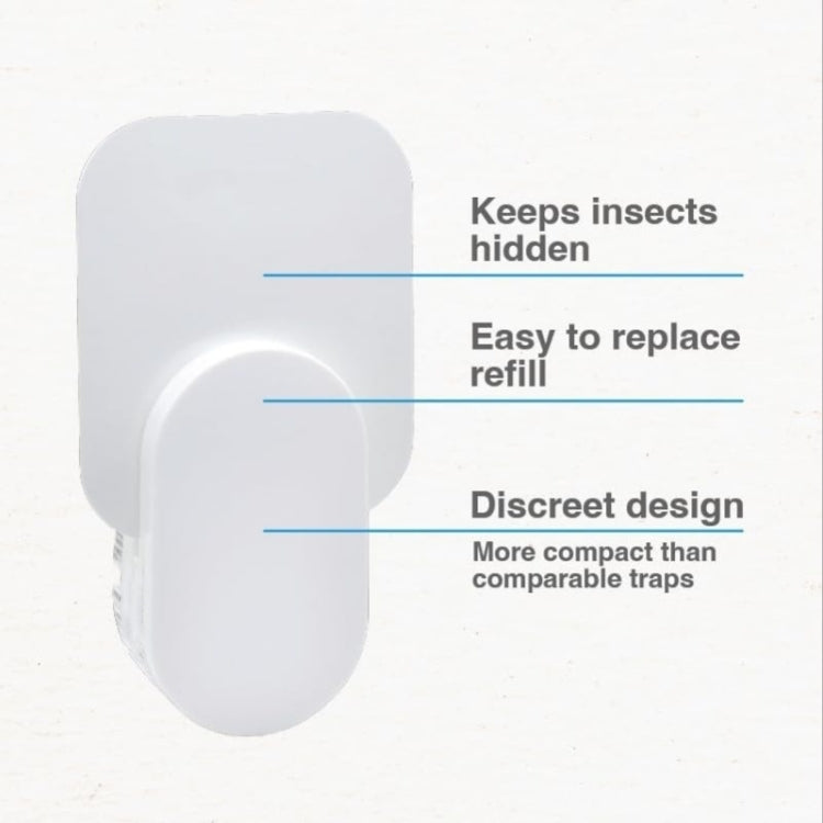 Plug-In Refillable Fly Trap For Flies, Moths, Gnats, And Other Flying Insects With 2 Glue Cards EU Plug(White)