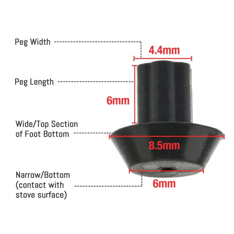 16pcs /Pack WB2K101 Rubber Feet for GE Kenmore Burner Grate Replaces WB02T10461 AP2622260(Black)