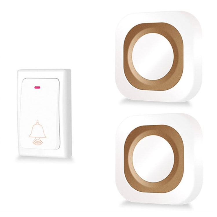Flash Wireless Home Doorbell Self-Generated Smart Remote Control Doorbell Without Batteries, Specification: 1 For 2 White(UK Plug)