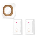 Flash Wireless Home Doorbell Self-Generated Smart Remote Control Doorbell Without Batteries, Specification: 2 For 1 White(UK Plug)