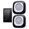 Flash Wireless Home Doorbell Self-Generated Smart Remote Control Doorbell Without Batteries, Specification: 1 For 2 Black(UK Plug)