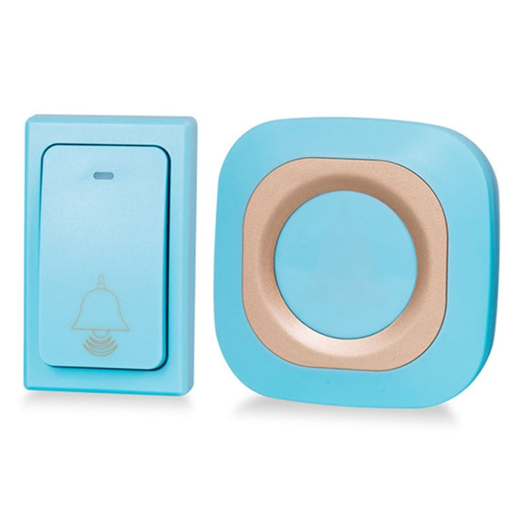 Flash Wireless Home Doorbell Self-Generated Smart Remote Control Doorbell Without Batteries, Specification: 1 For 1 Blue(EU Plug)