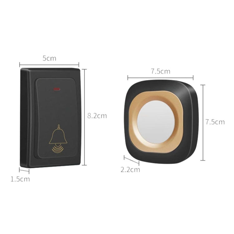 Flash Wireless Home Doorbell Self-Generated Smart Remote Control Doorbell Without Batteries, Specification: 2 For 1 White(US Plug)