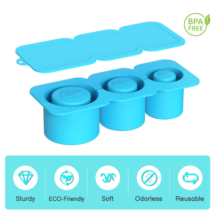 Silicone Ice Molds With Lid For Stanley Tumblers Cups Can Making 3 Hollow Cylinders(Red)