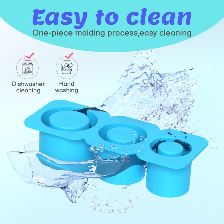 Silicone Ice Molds With Lid For Stanley Tumblers Cups Can Making 3 Hollow Cylinders(Red)