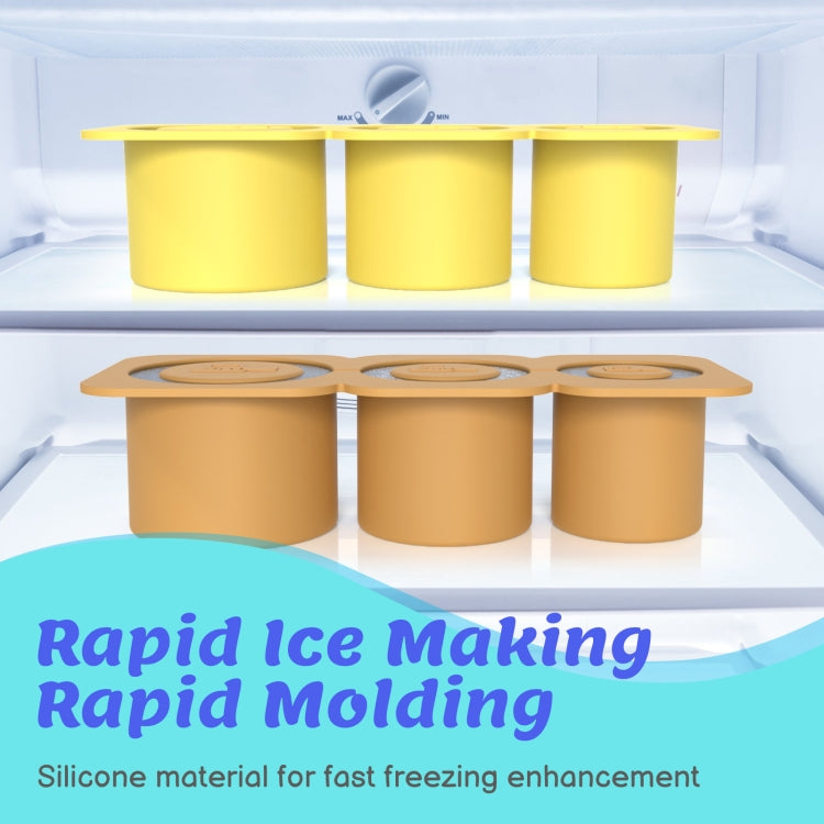 Silicone Ice Molds With Lid For Stanley Tumblers Cups Can Making 3 Hollow Cylinders(Green)